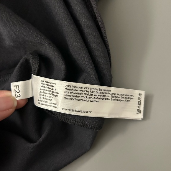 Eileen Fisher Charcoal Quarter Sleeve Long Sleeve Dress Medium Neck Shift - Picture 6 of 6